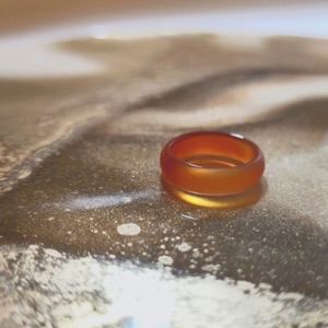 Natural Carnelian Agate Band Ring | Size 6